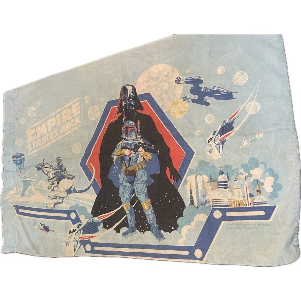 Vintage 1979 Star Wars The Empire Strikes Back Pillowcase - Boba Fett & Vader